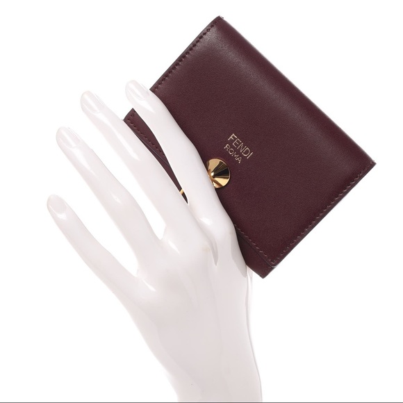 Fendi calfskin ABClick gusseted cardholder